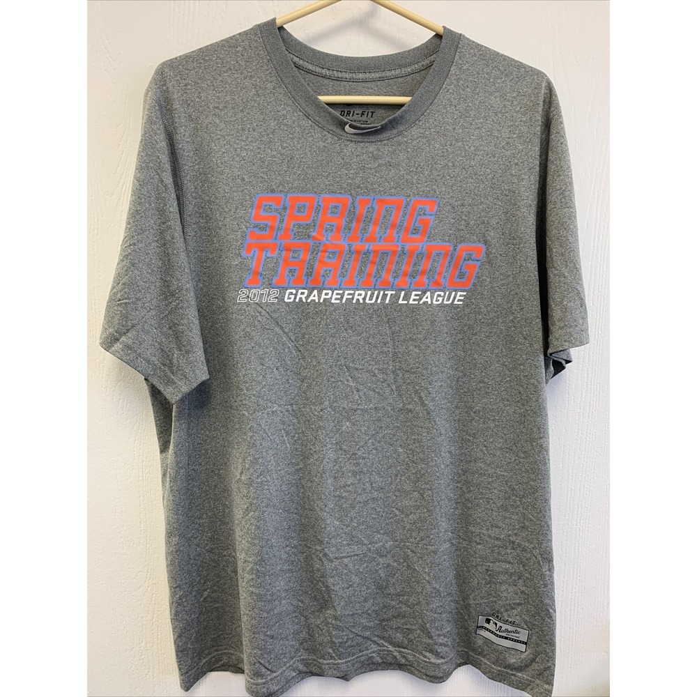 Nike Grapefruit League Baseball Spring Training T-Shirt 2012 Sz L Gray Dri Fit